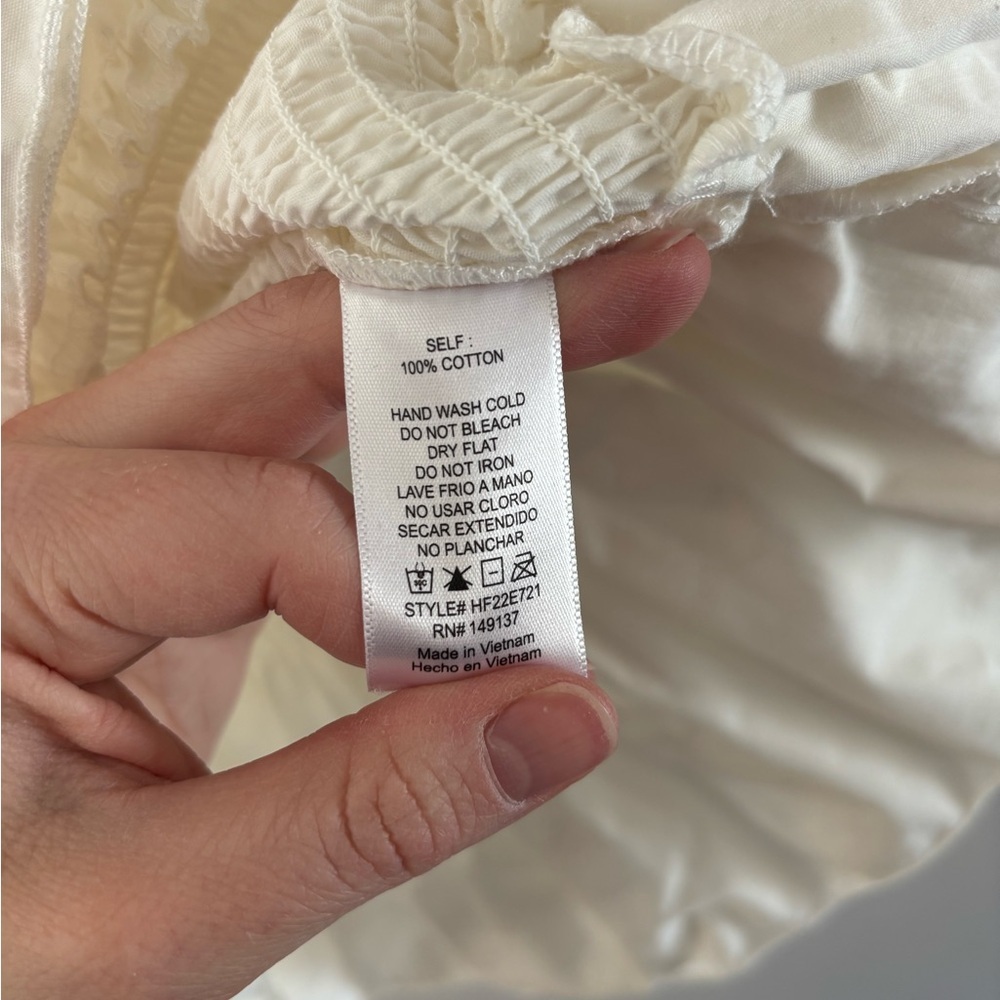 Altar'd State White Tie Strap Mini Dress, Size Large - Picture 5 of 5
